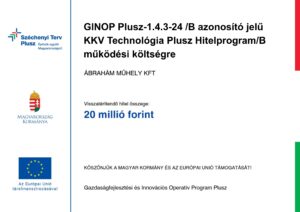 GINOP Plusz 1 4 3 24B azonosító jelű KKV Technológia Plusz HitelprogramB működési költségre